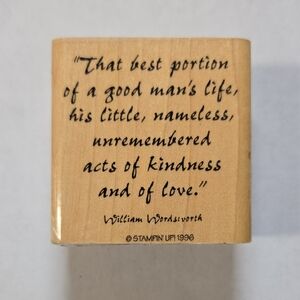 Stampin' Up! 1996 Wooden Craft Stamp with Inspirational Quote